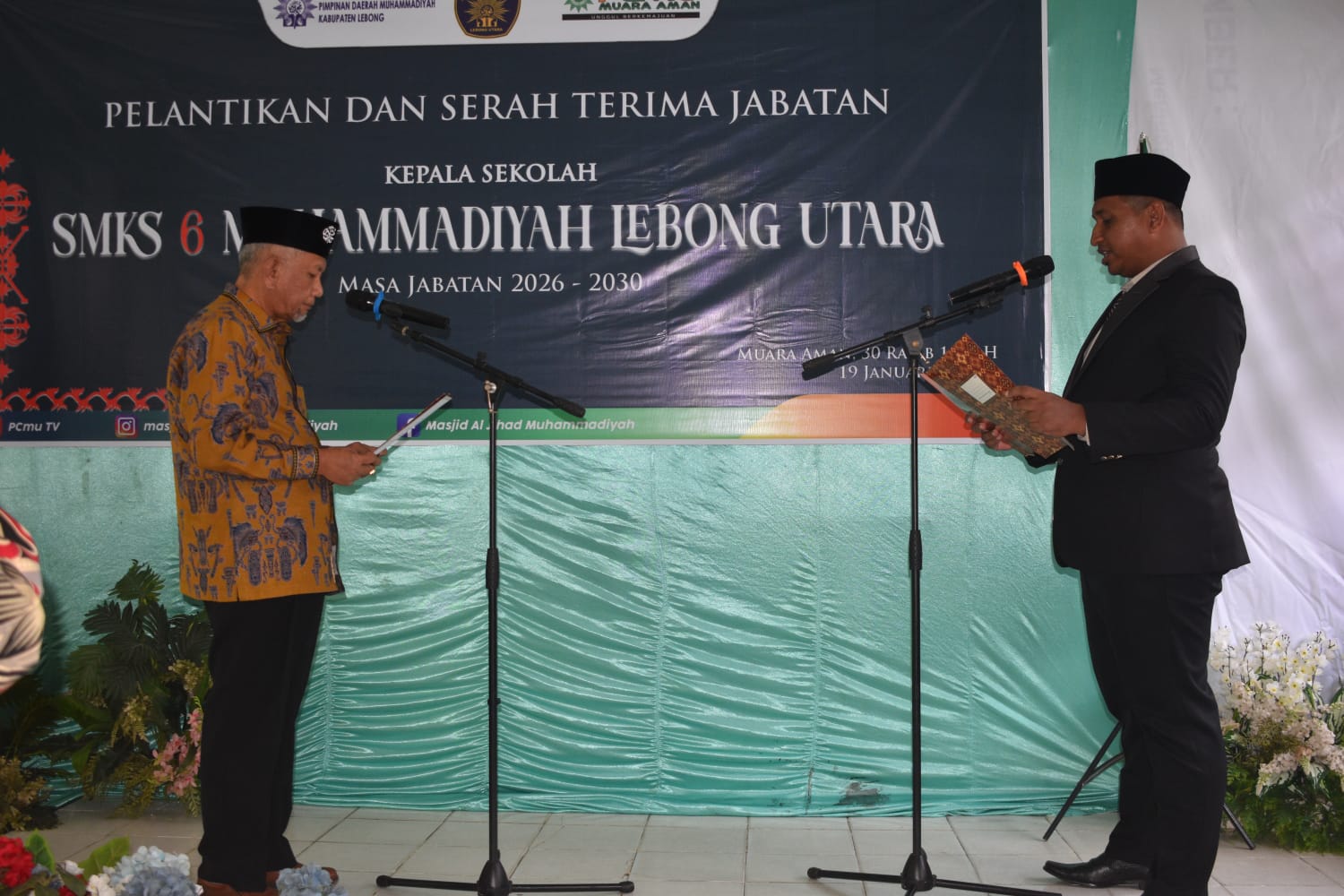 PW Muhammadiyah Bengkulu Lantik Kepala SMKS 6 Muhammadiyah Lebong Utara