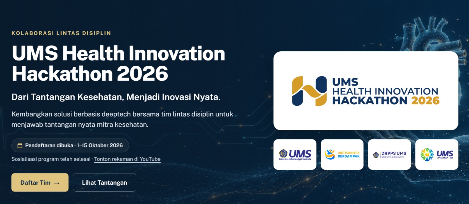 Health Innovation Hackathon 2026, UMS Buka Peluang bagi Peserta Multidisiplin
